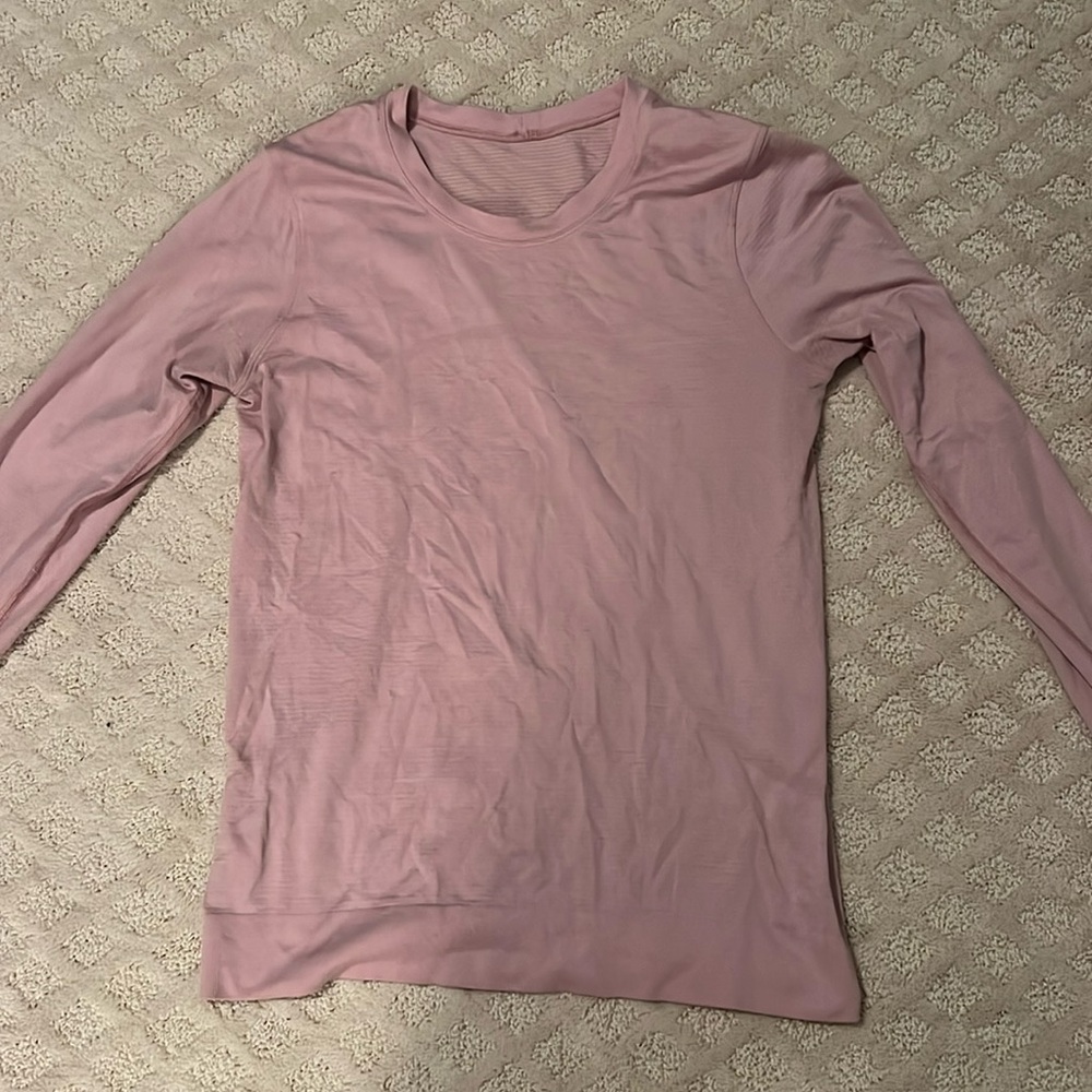Lululemon light pink relaxed fit swiftly tech long sleeve